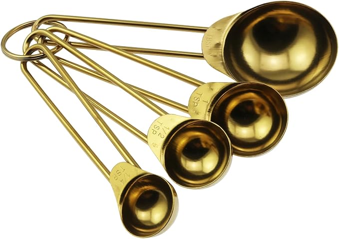 4PCS Gold Stainless Steel Measuring Spoon Set Durable - Image 3