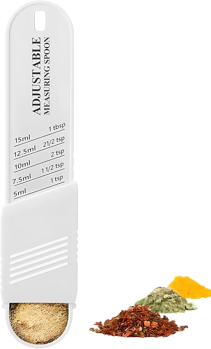 Adjustable Measuring Spoon for Dry and Liquid（White） by Qiifaiikooii
