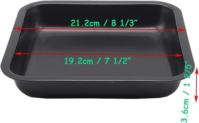 2pcs Mini Baking Pans 8 X 8 Inch Square Cake Pan Bread Pan Nonstick Heavy - Image 2