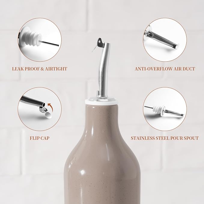 famiware Milkyway 16oz Ceramic Olive Oil Dispenser Bottle, 1 Piece Oil Dispenser - Image 6