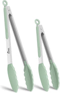 HOTEC Premium 7 & 9 Inch Kitchen Tongs, Stainless Steel Locking Cooking Tongs by Hotec