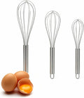 Stainless Steel Whisk Set, 3 Sizes Kitchen Whisks by SSydl