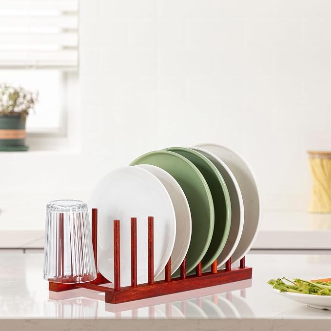 HBlife Rosewood Wooden Dish Drying Rack - Image 3