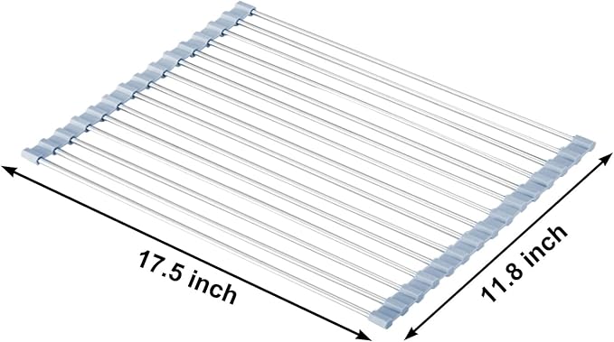 MECHEER Over The Sink Dish Drying Rack, Roll Up Dish Drying Rack Kitchen Dish - Image 3
