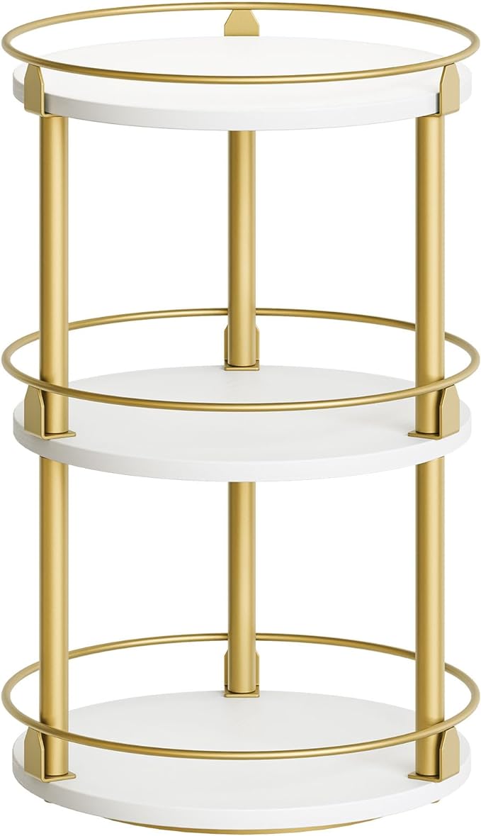 Yatiney 3-Tier Lazy Susan, Rotating Spice Rack, Spinning Organizer, Industrial by Yatiney