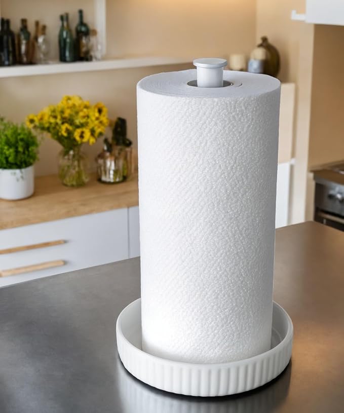 VROOMIUM Paper Towel Holder Countertop, Ceramic Base Easy-to-Clean, 1.5 lbs - Image 6