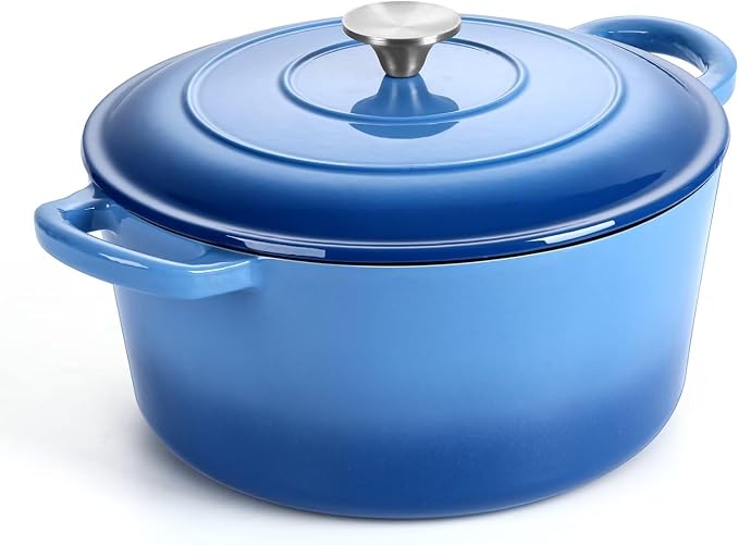P&P CHEF 6QT Enameled Dutch Oven, Cast Iron Dutch Oven Pot by PPCHEF