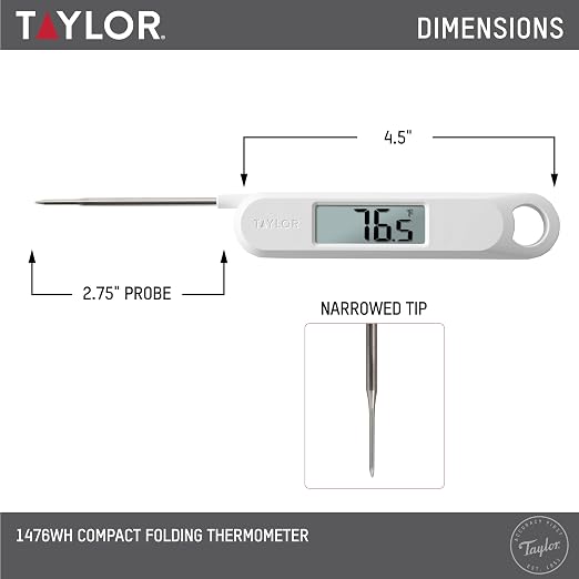 Taylor Folding Stem Display Food Instant Read Digital Thermometer, 0.7 Inch LCD - Image 3
