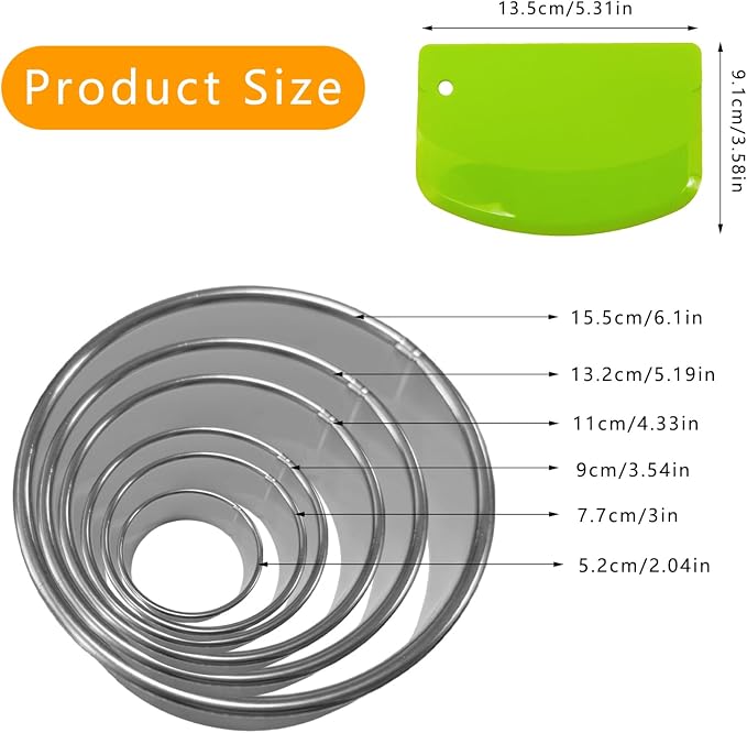 7 Pcs Round Cookie Cutter Set, Baking Tools - Image 2