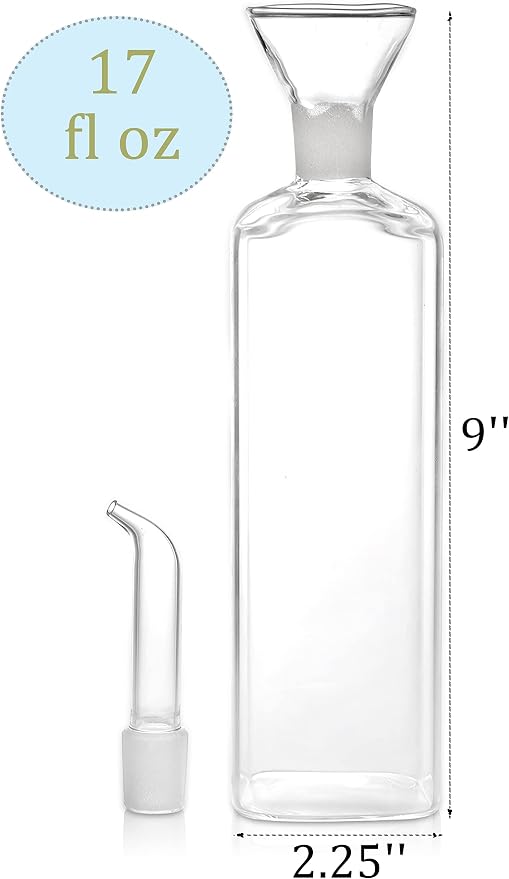 Yesland 2 Pack Olive Oil Bottle - 17 Oz Glass Oil Dispenser Vinegar Cruet - Oil - Image 2