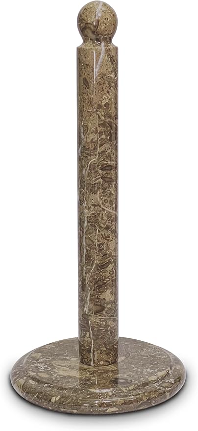Handmade Fossil Grey Marble Paper Towel Holder – Natural Stone Stand by Unknown