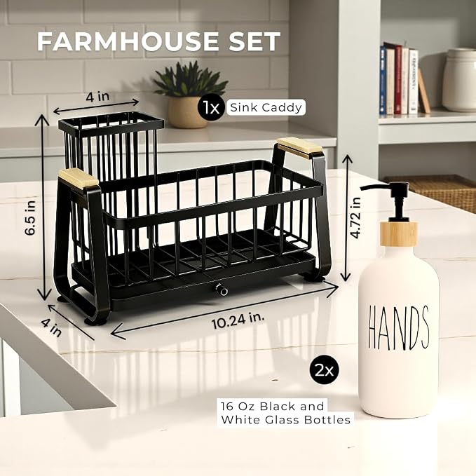 Kitchen Dish Soap Farmhouse Dispenser Set - Image 2