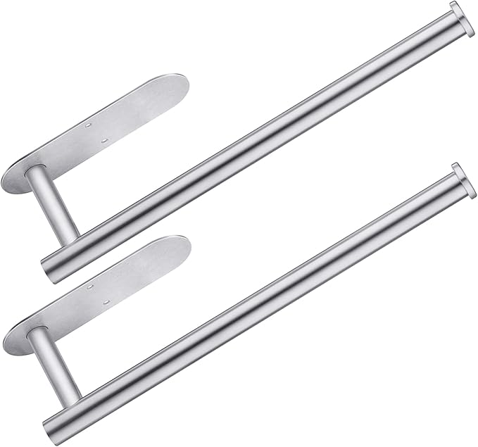 CUXIXA Paper Towel Holder Under Cabinet 2 Pack, Stainless Steel Paper Towel by CUXIXA
