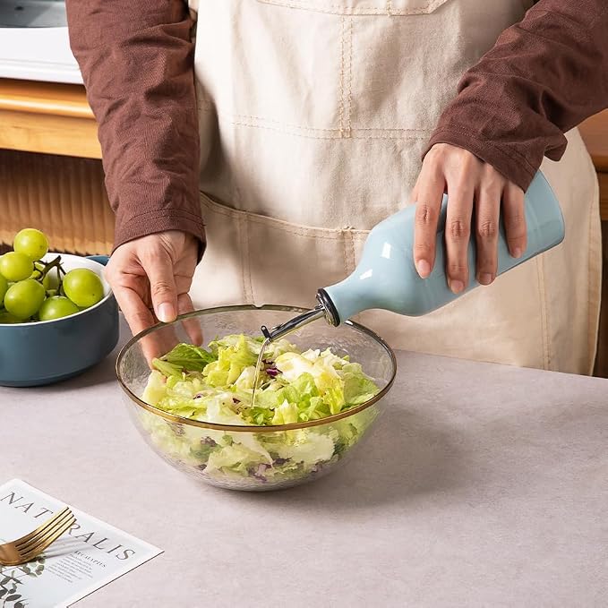 Sweejar Ceramic Olive Oil Dispenser Bottle, Opaque Oil Cruet Protects to Reduce - Image 3