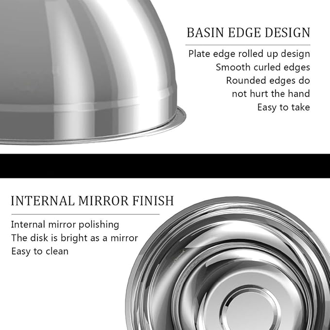 Mixing Bowls, Utensils for the Kitchen, Dishwasher Safe, 3.75L / 3.25L / 2.5L / - Image 5