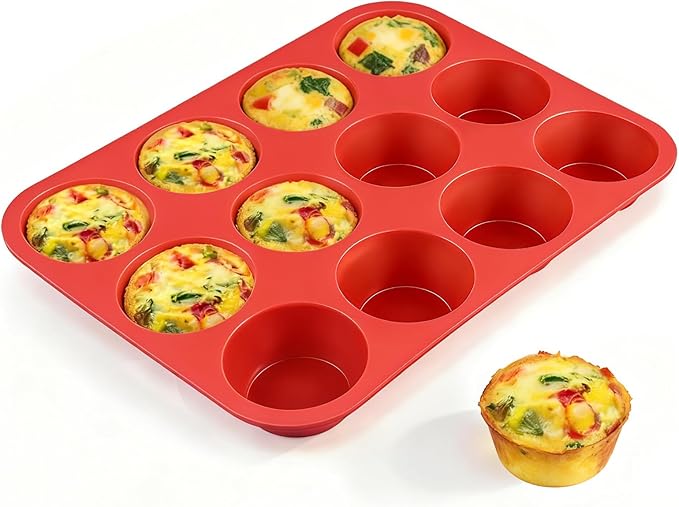 CAKETIME 12 Cups Silicone Muffin Pan by CAKETIME