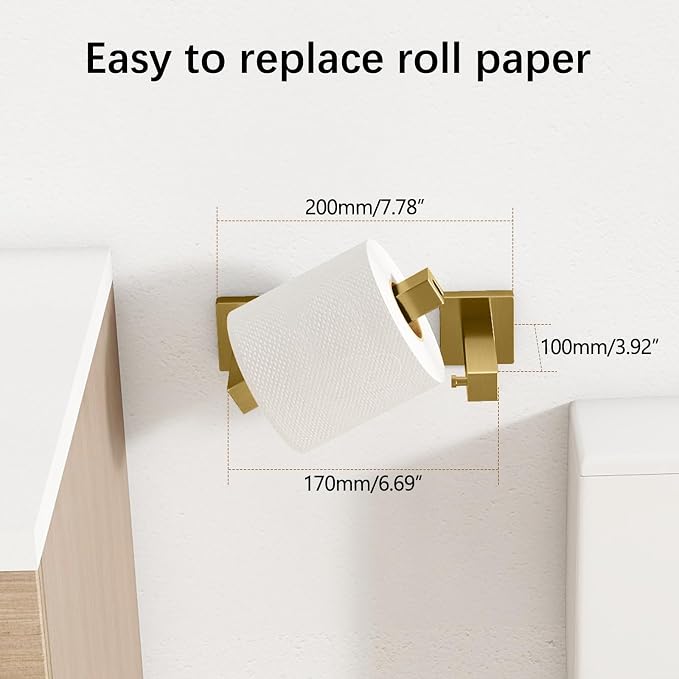 FEILERN Toilet Paper Holder Wall Mounted Post Pivoting Square Tissue Holders - Image 5