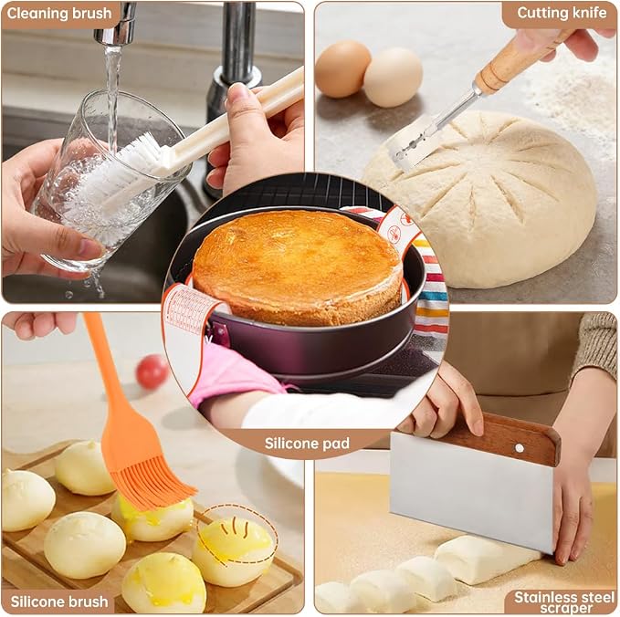 Bread Making Tools and Baking Supplies Sets, Danish Dough Whisk - Image 7