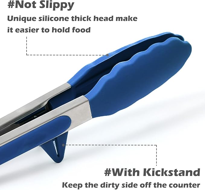 Kitchen Tongs, 9 Inch Tongs for Cooking - Image 2