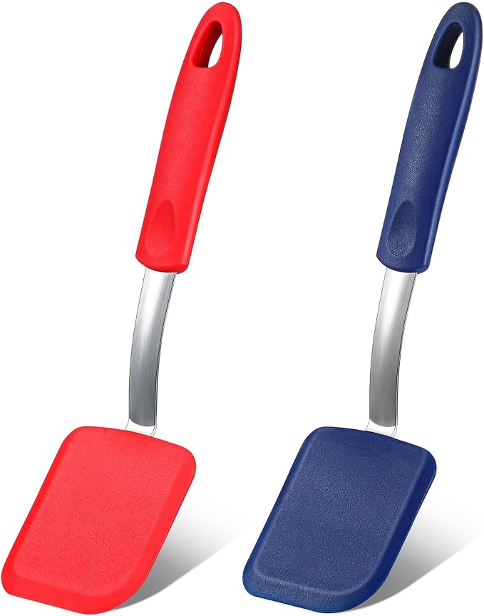 Silicone Cookie Spatula Turner 2 Pack Mini Brownie Spatula Flexible Kitchen by Yetene