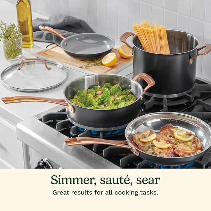 Cuisinart 11-Piece Matte Black Elegance Cookware Set - Image 3