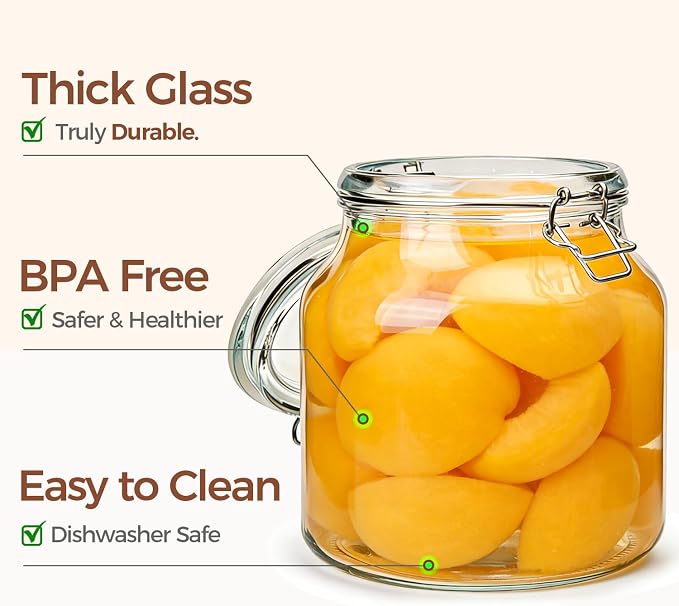 ComSaf 2-Pack 74oz Wide-Mouth Glass Jars - Image 5