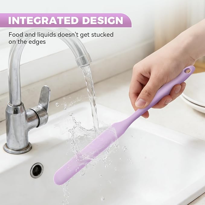 3 Pcs Silicone Jar Spatula Set, Sourdough Spurtle, Jar Scraper, Long Handle - Image 6
