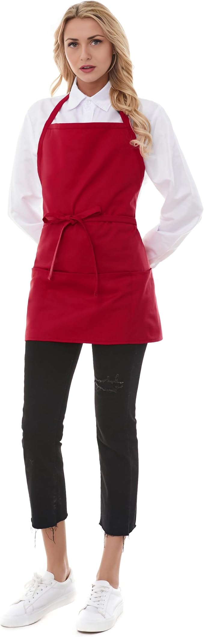 Aprons for Women with 3 Pockets, Server Apron, Aprons for Cooking, Chef Apron - Image 6