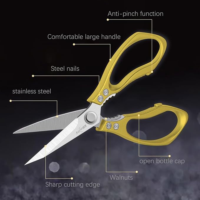 Heavy Duty Sharp Kitchen Scissors, Bread - Image 4