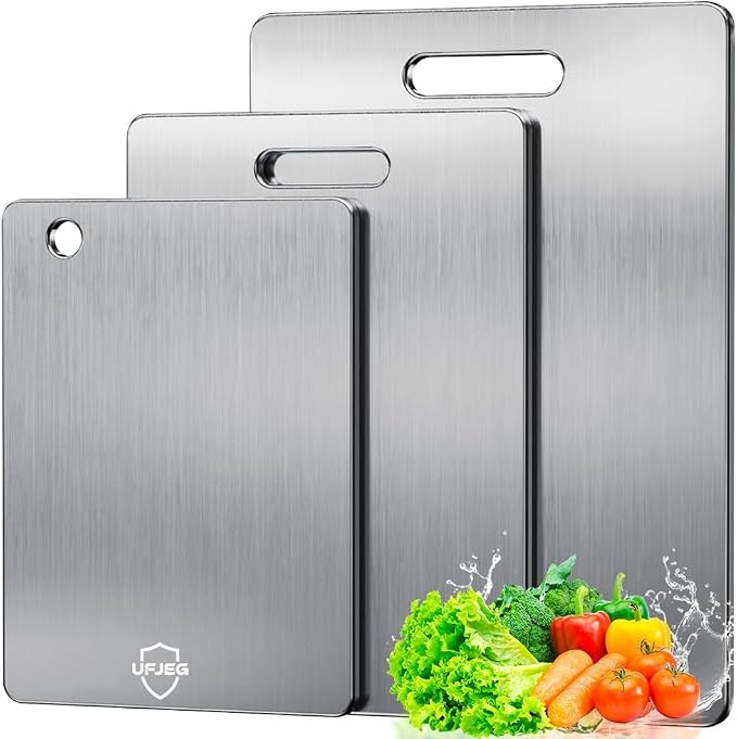Titanium Cutting Board, Non Toxic, Double-Sided Food Grade Chopping Board by UFJEG