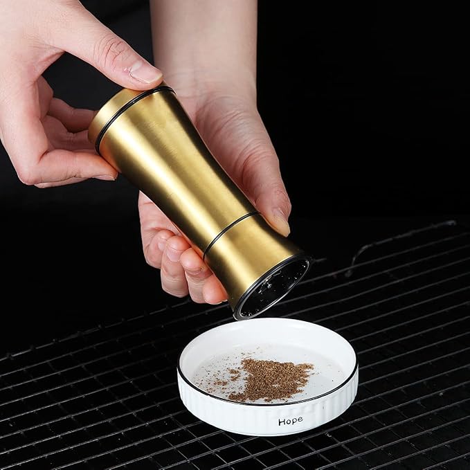Kyraton Gold Salt and Pepper Shakers, Titanium Plating Stainless Steel Salt and - Image 5
