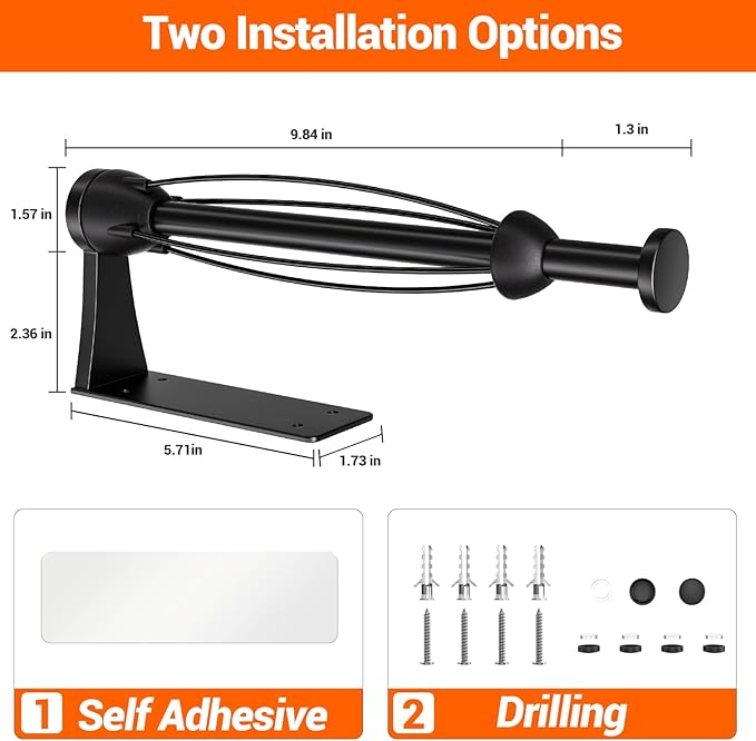 Paper Towel Holder Under Cabinet, Single Hand Operable Wall Mount - Image 7