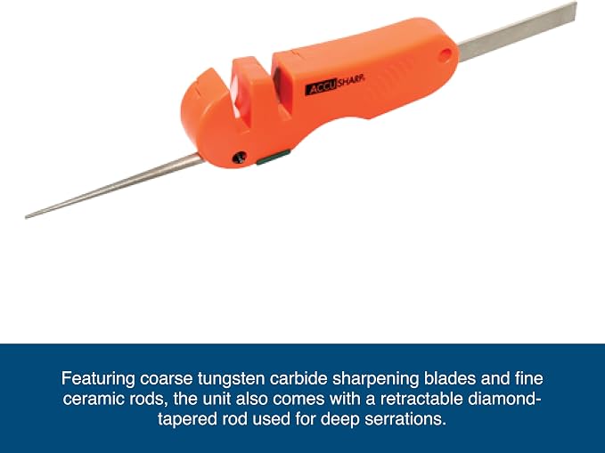 AccuSharp 4-in-1 Knife & Tool Sharpener, Coarse Tungsten Carbide Sharpening - Image 4