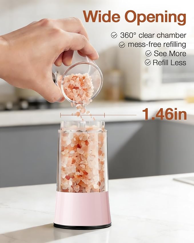 Gravity Electric Salt and Pepper Grinder Set 2-Pack, USB-C Rechargeable - Image 3