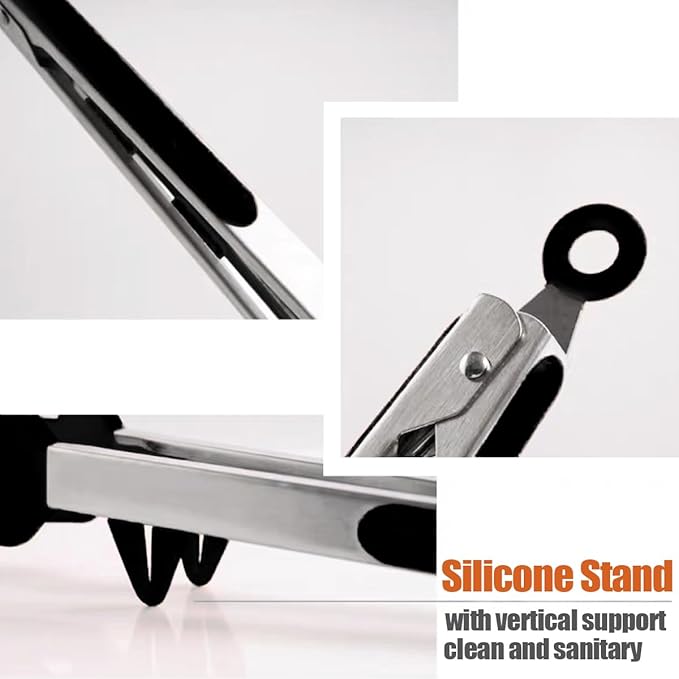 Kitchen Tongs, 9 Inch Tongs for Cooking - Image 2