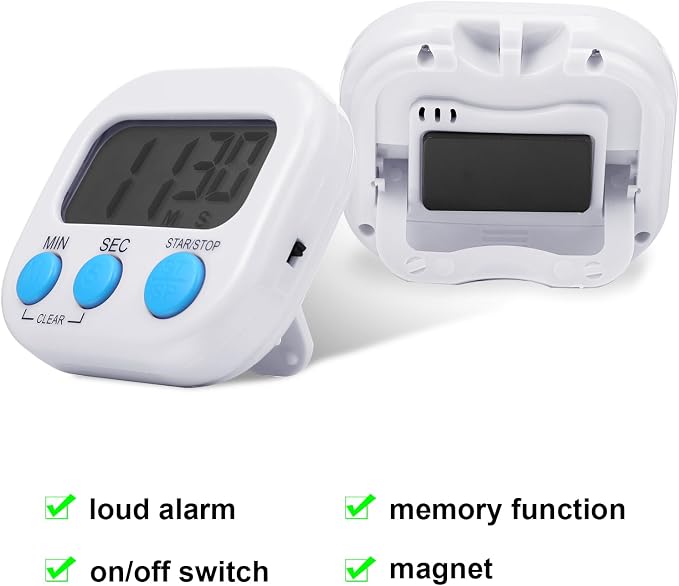 Weewooday 12 Pcs Digital Kitchen Magnetic Timer Bulk Classroom Count up - Image 3