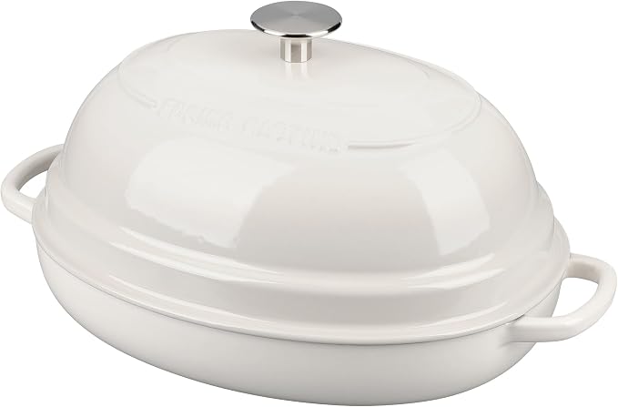 EDGING CASTING Enameled Oval Cast Iron Dutch Oven Pot by EDGINGCOOKWARE