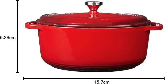 Lodge 7 Quart Enameled Cast Iron Oval Dutch Oven - Image 6