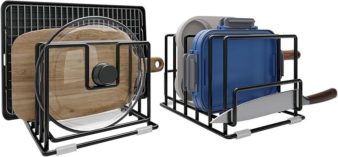 2 Pack Cutting Board Organizer and Pot Lid Holder, Kitchen Cabinet Organizer by PMYEK