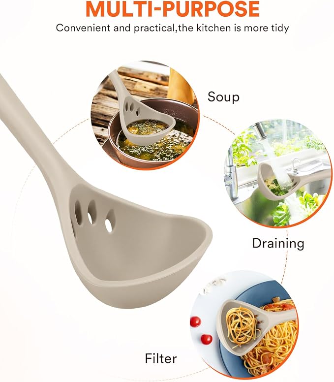 Large Silicone Ladle Spoon for Soup, Non Stick Kitchen Utensils - Image 4
