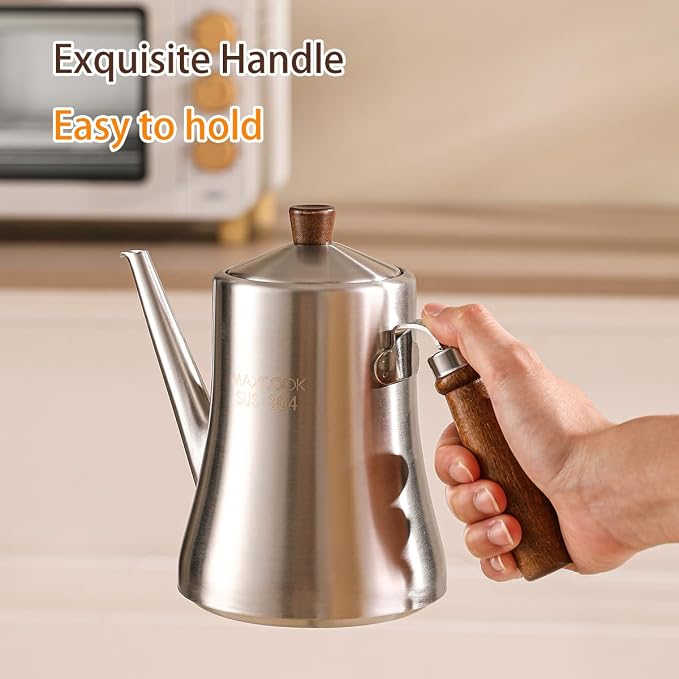 18/8 Stainless Steel Olive Oil Dispenser 500ml/16.9oz Drip-Free Pouring Oil Pot - Image 3