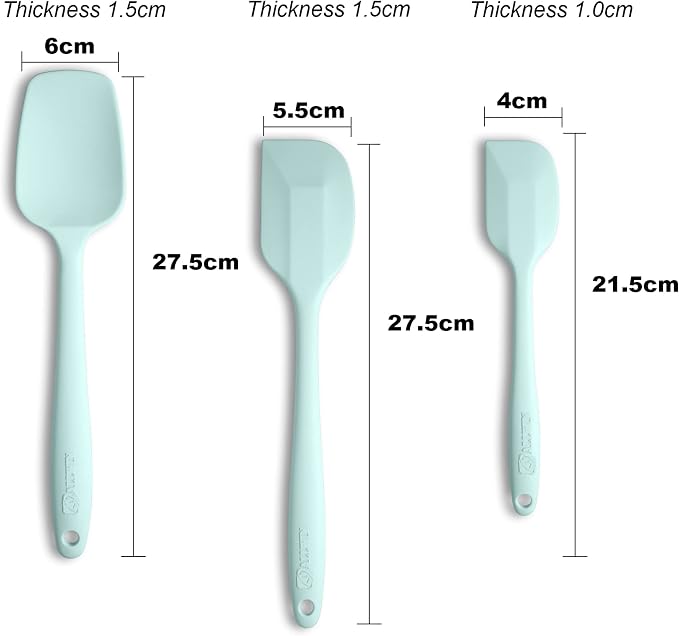 Silicone Spatula 3‑Piece Set Heat Resistant 600°F Non‑Stick Rubber Spatulas - Image 2