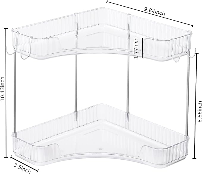 2-Tier Corner Bathroom Organizer Countertop - Image 2