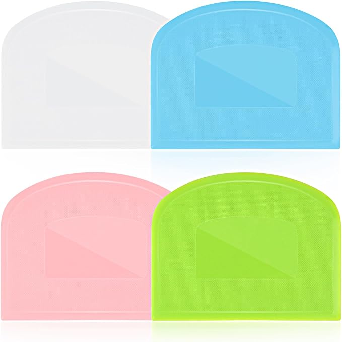 4 Pieces Food Scraper, Flexible Dough Scraper, Dough Scraper by Unknown