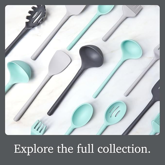 Tovolo Flex Core Small Silicone Ladle Oyster Gray Heat Safe Silicone Soup Ladle - Image 6