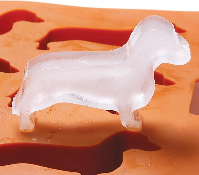 Dachshund Dog Shaped Silicone Ice Cube Molds and Tray Brown - Image 2