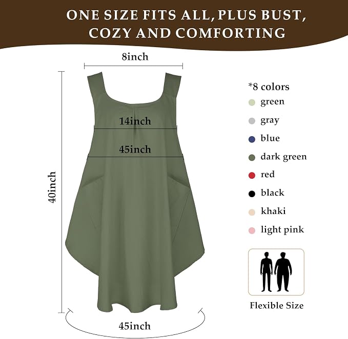 Apron for Women with Pocket Cotton Linen, Japanese Cross Back Apron for - Image 2