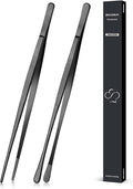 2 Pcs 12-inch Cooking Tweezers Tongs Precision Serrated Tips, Stainless Steel by SOUXMUX