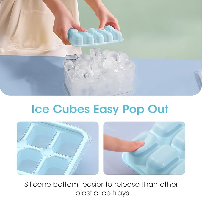 DOQAUS Ice Cube Tray with Lid and Bin - Image 5