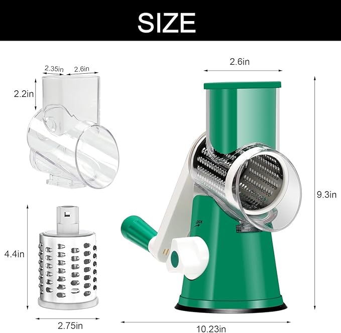 Cambom Rotary Cheese Grater Hand Crank Cheese Shredder - Image 5